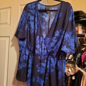 Worthington 2X floral blouse